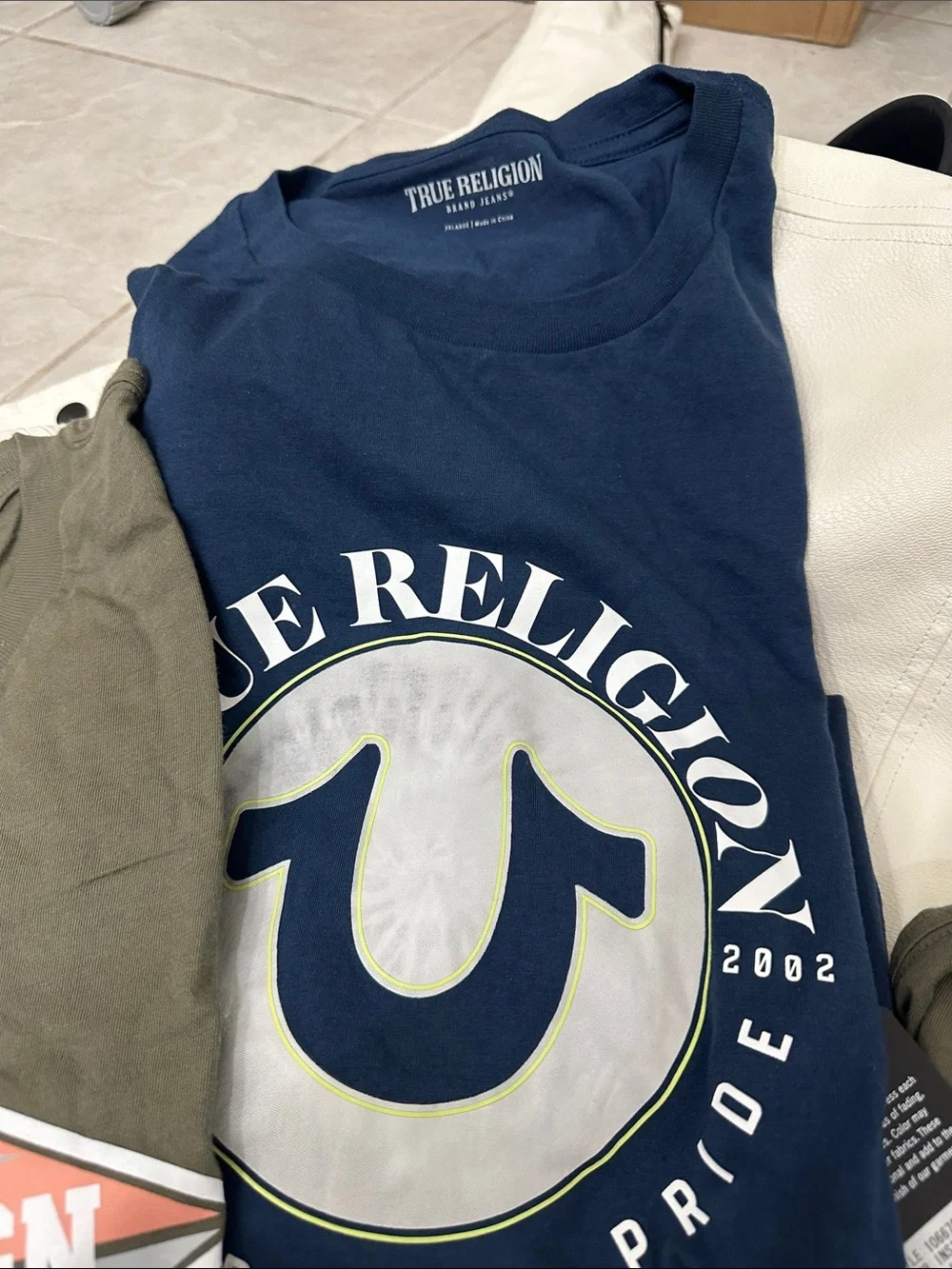 True Religion Men's Short Sleeve Tees — Olive, Navy, Black